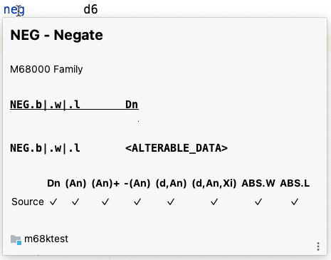 Mnemonic documentation